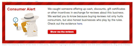Yelp Consumer Alerts