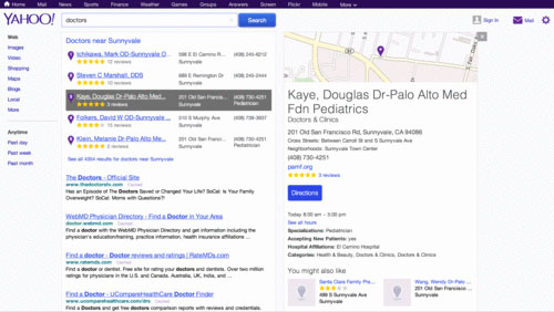 Yahoo displaying Yelp local reviews