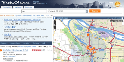 Yahoo local maps update