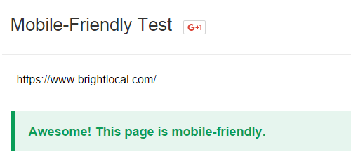 Mobile friendly test