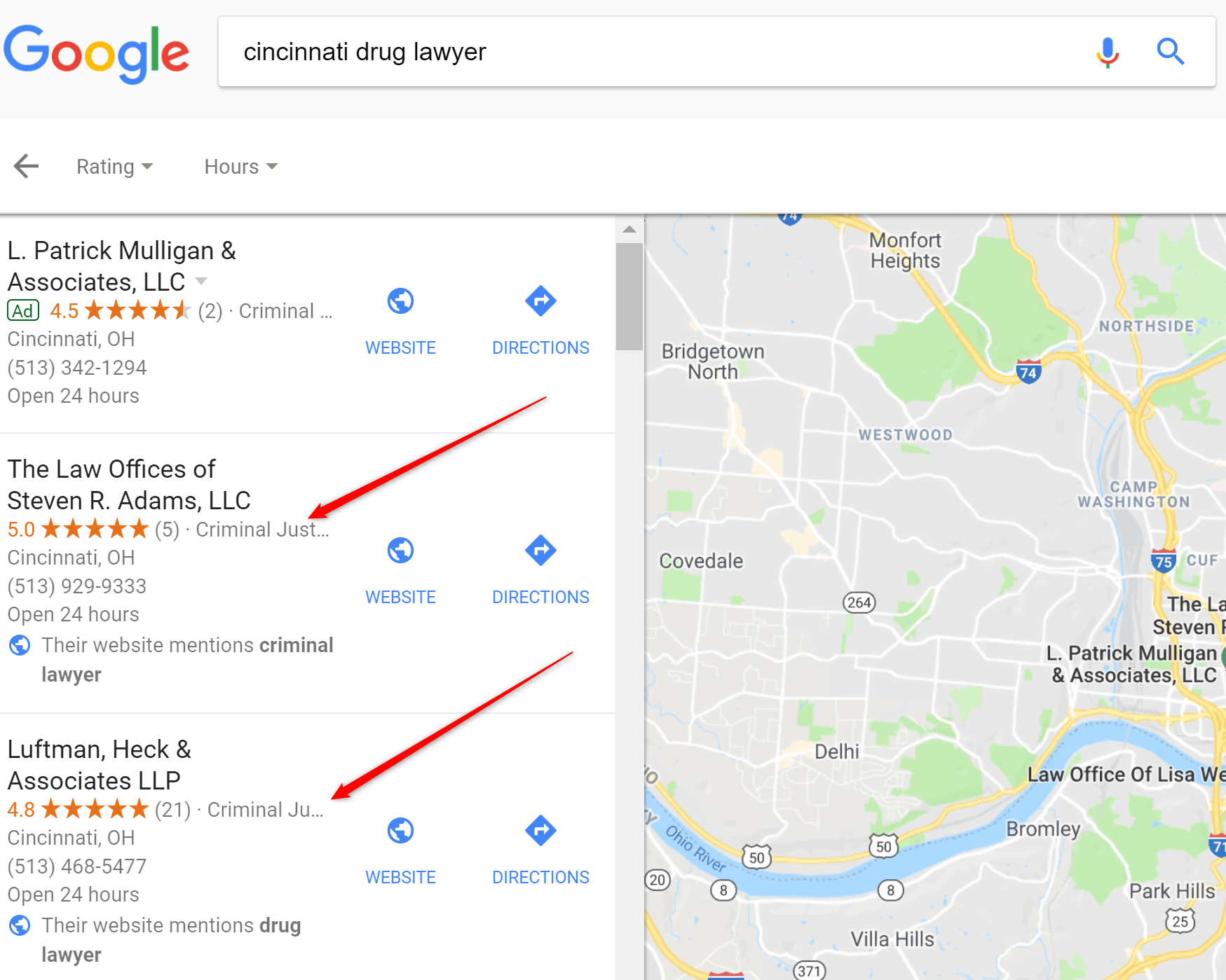 GMB Categories of law firms