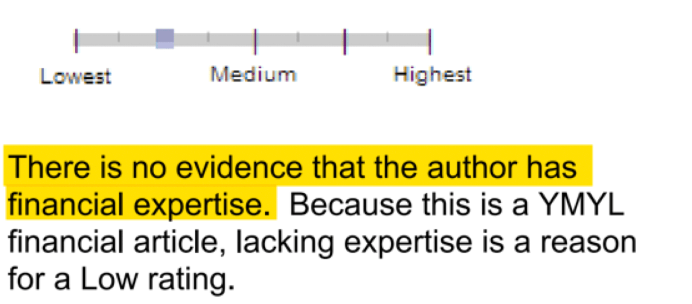 Google Quality Raters' Guidelines -No Financial EAT