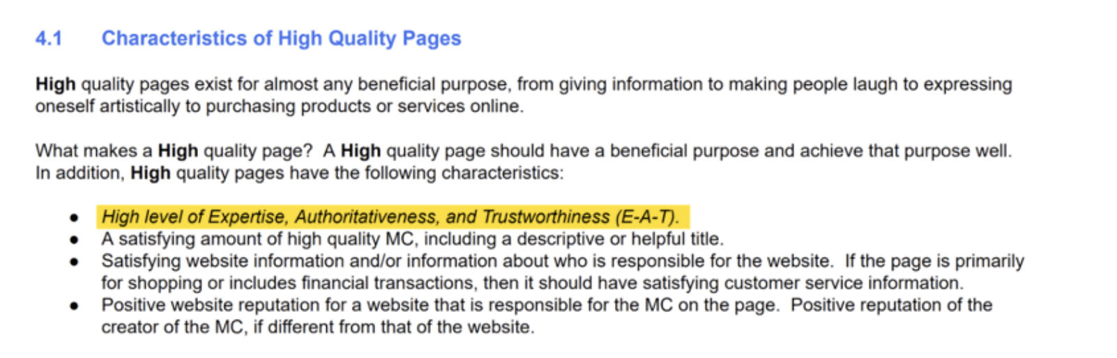 Google Quality Raters' Guidelines - EAT