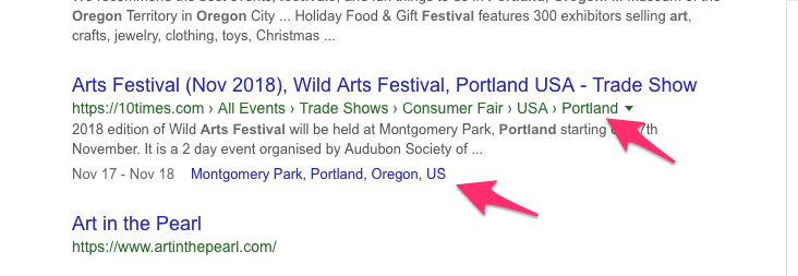 Arts Festival search