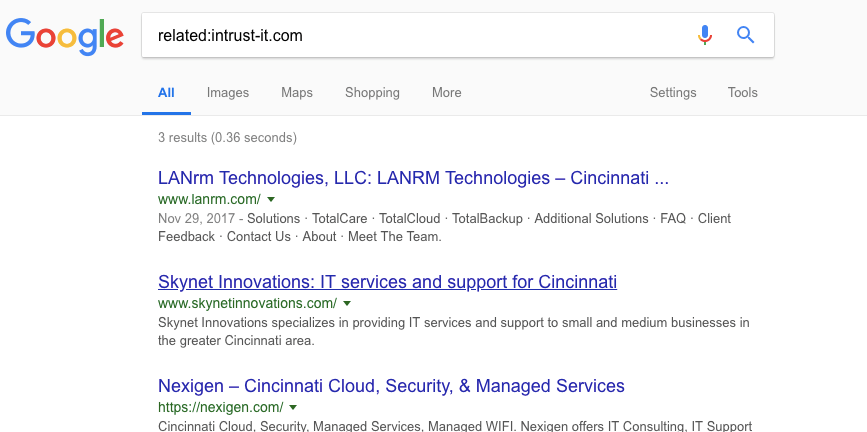 google related sites search