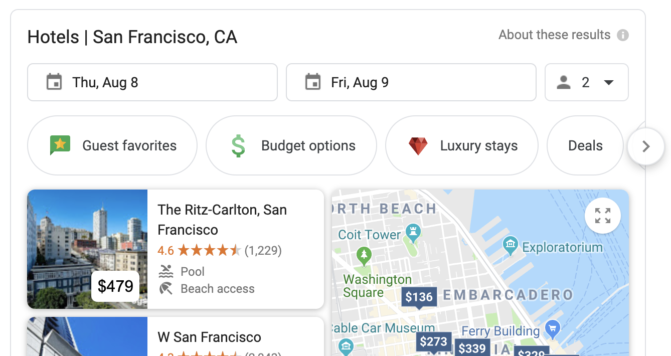 Local hotel search san francsico