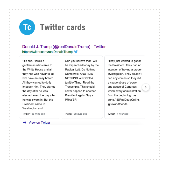 Twitter Cards in SERPs