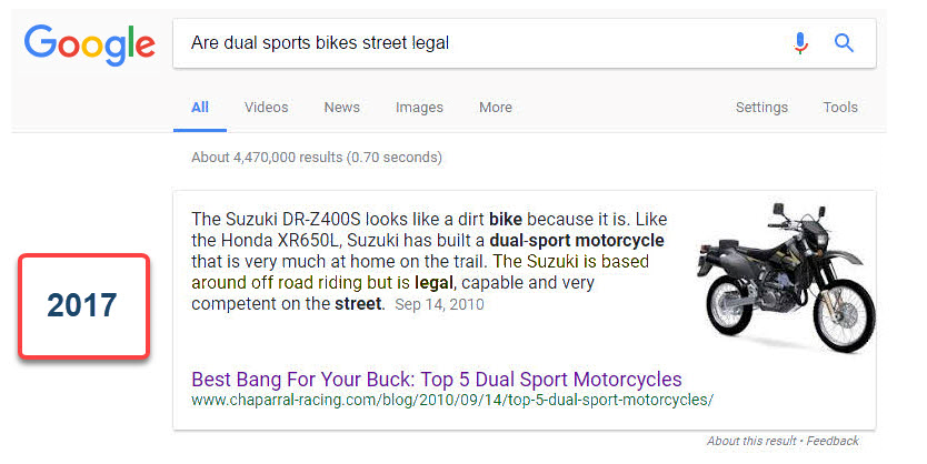 Featured snippet on Google