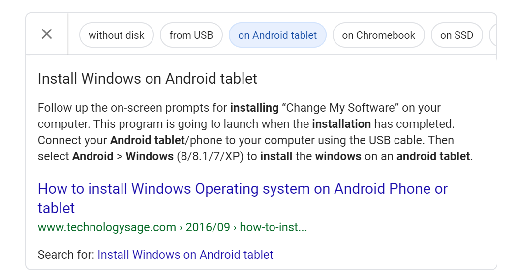 Carousel featured snippets clicked