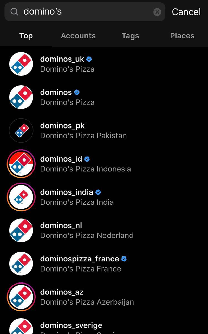 Multi-location biz on Instagram