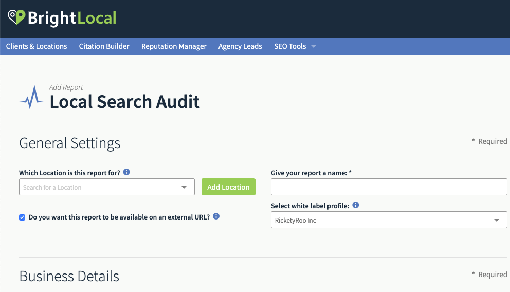 Local Search Audit tool