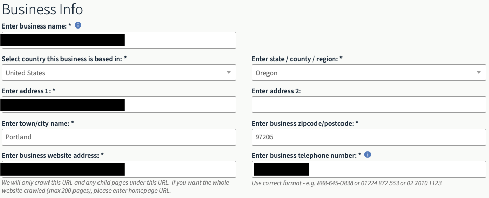 Local Search Audit settings