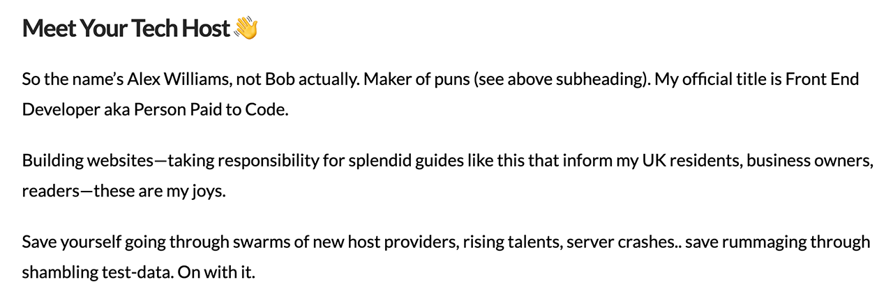 Alex Williams Hosting Data