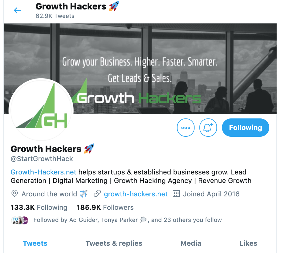 Growth Hackers Twitter