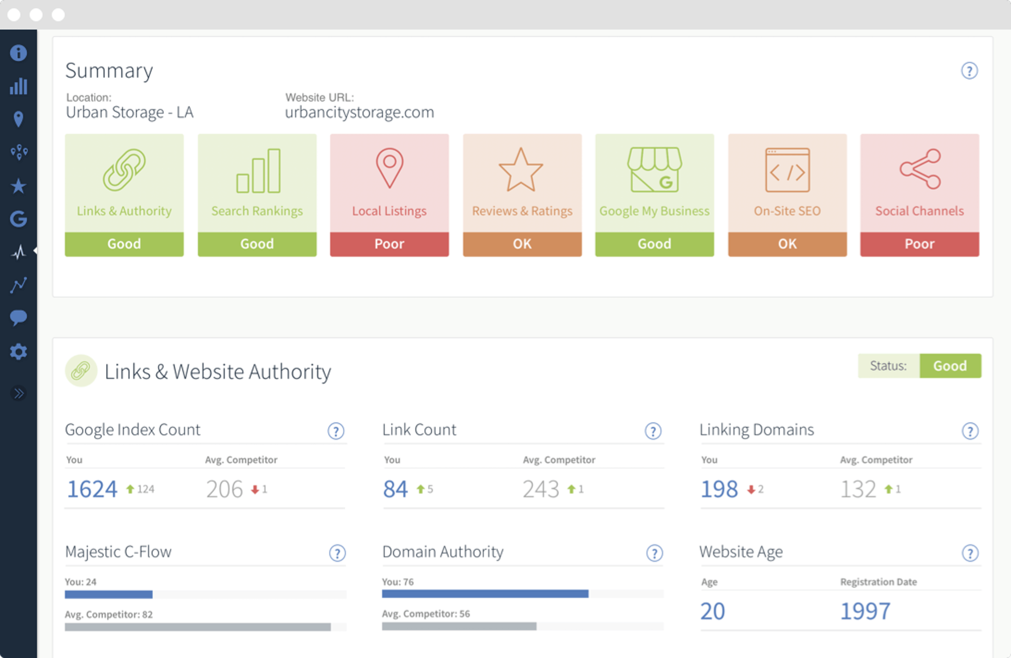 BrightLocal local seo audit
