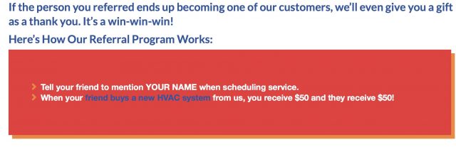 Referral marketing example 2