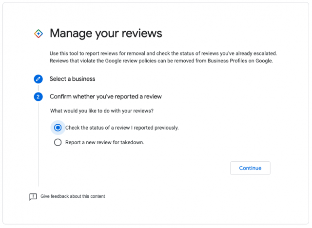 Check review report status
