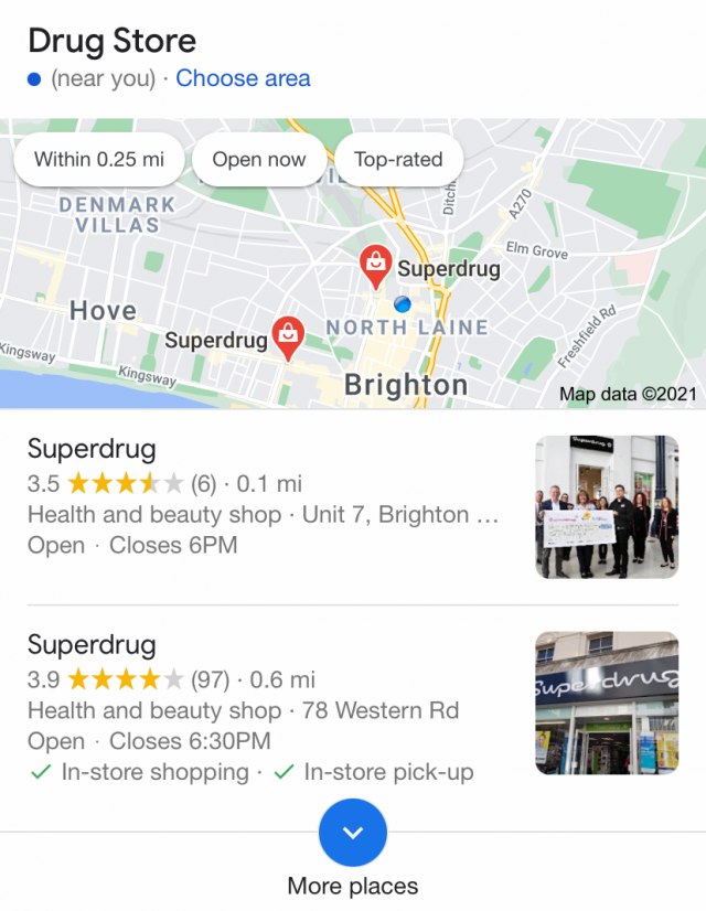 Local 2-Pack Mobile Results