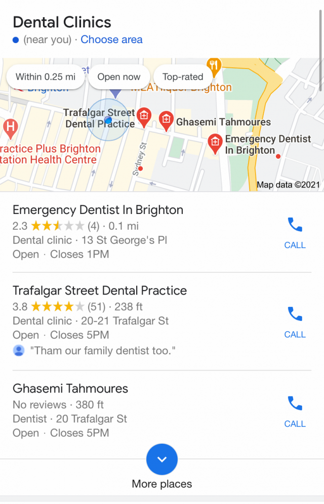 Local 3-Pack on Mobile