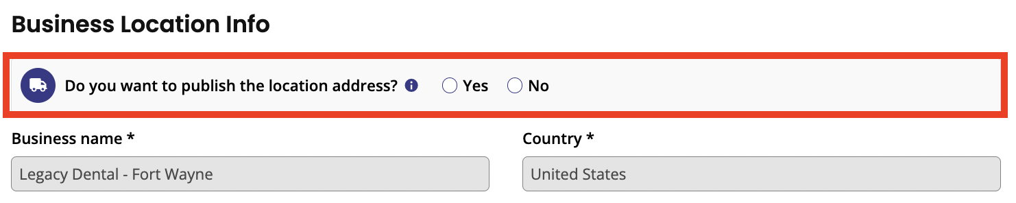 Do no publish location's address