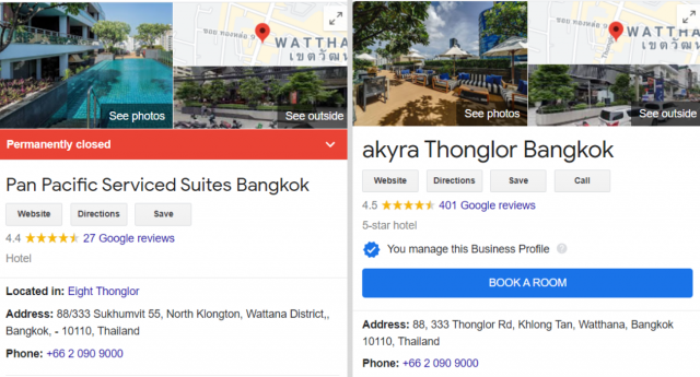 Mark hotel listing as closed GMB