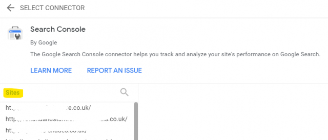 Search Console Sites