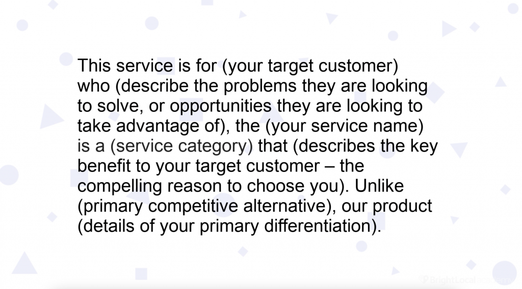 Positioning statement template