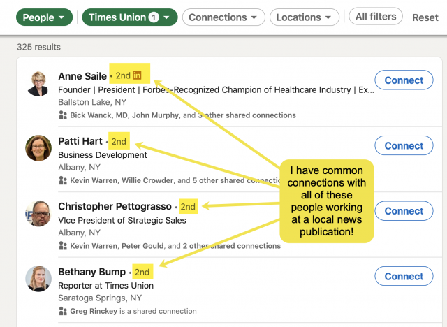 Finding journalists on LinkedIn