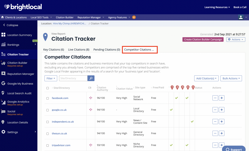 Competitor Citations
