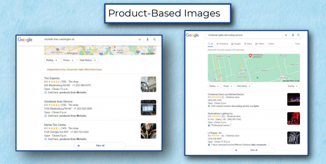 Product-based images being used in SERPs