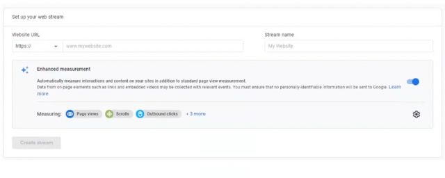 Enhanced measurement in GA4