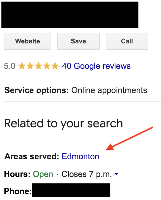 Service Area Business Listing