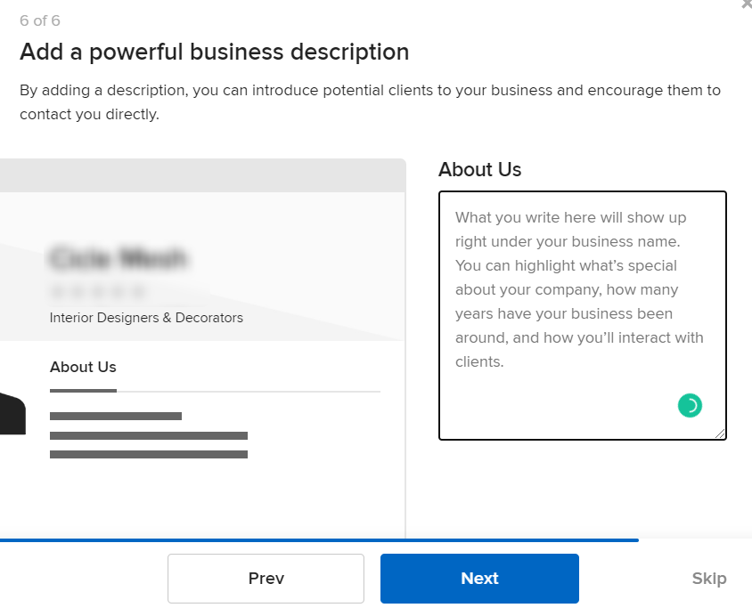 Add Powerful Business Description