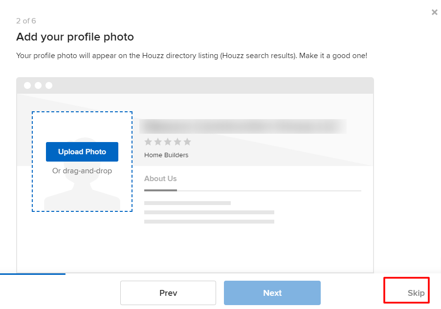 Add Profile Photo Listing