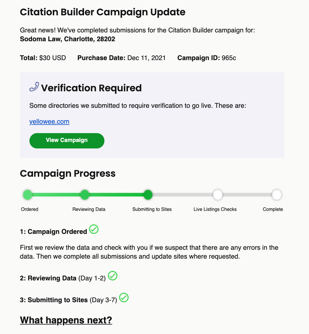 Citation Builder Email