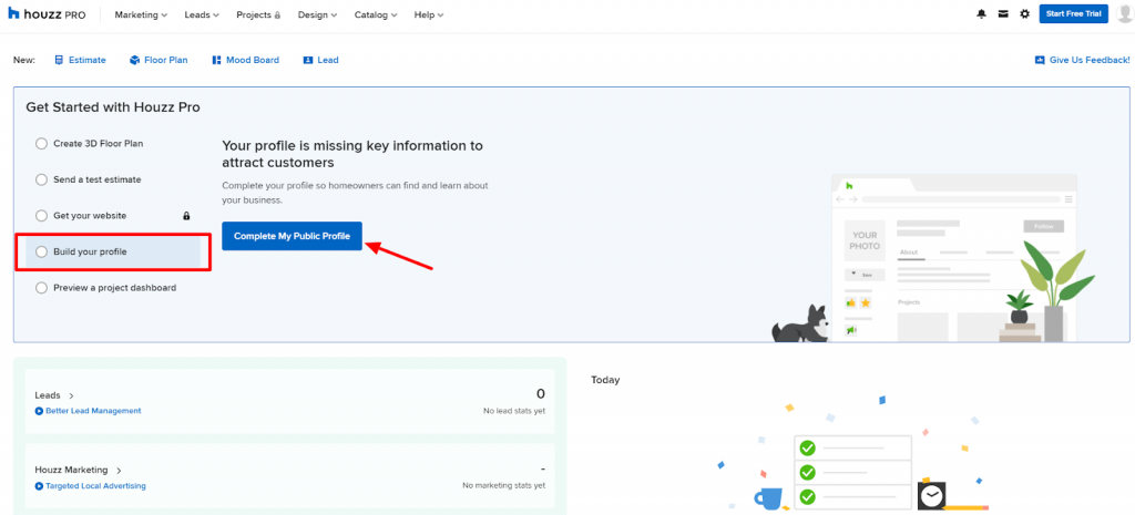 Houzz Pro Complete Public Profile