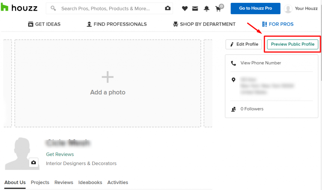 Preview Public Profile