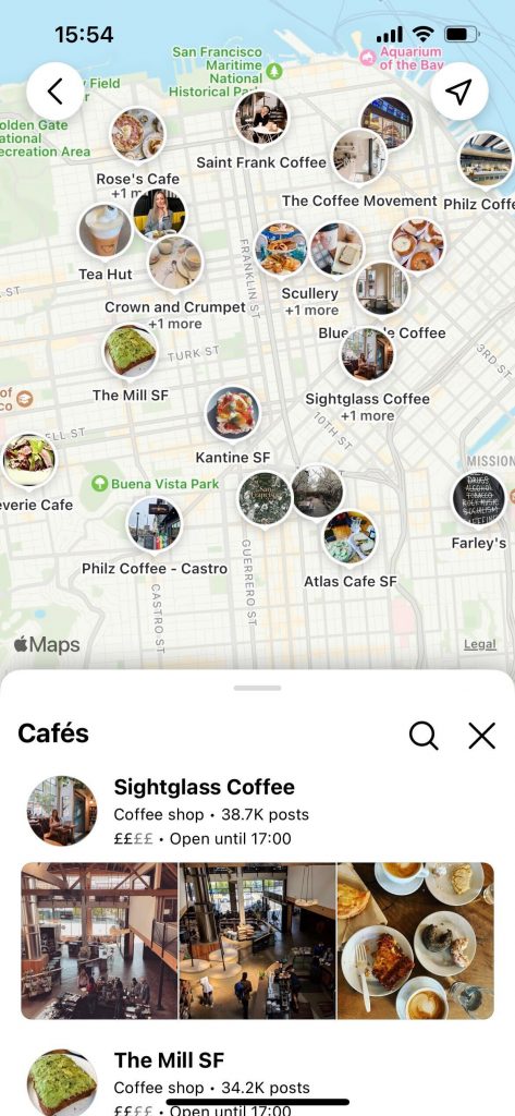 Instagram Map Update Cafes