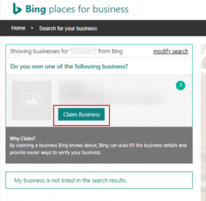 Claim business bing places for business