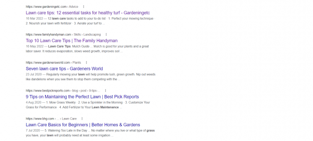 Written content SERP