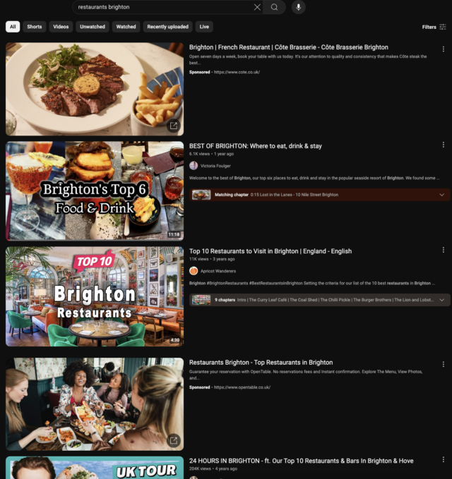 Youtube Local Search Results