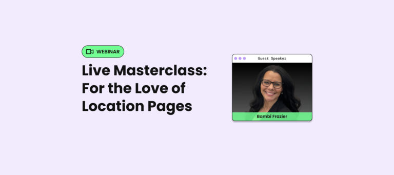 Live Masterclass: For the Love of Location Pages