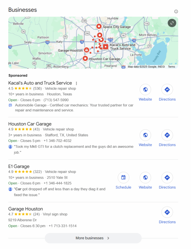 Map Pack Example Garage