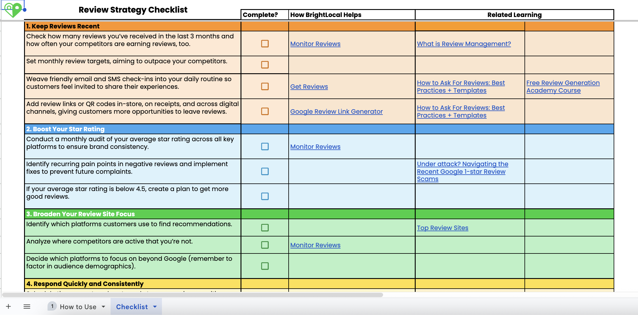 Review Strategy Checklist for SMBs 