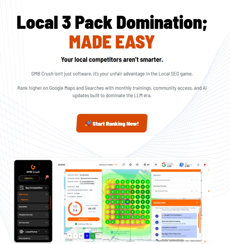 A screengrab of the GMB Crush grid tracker webpage on their website. 
