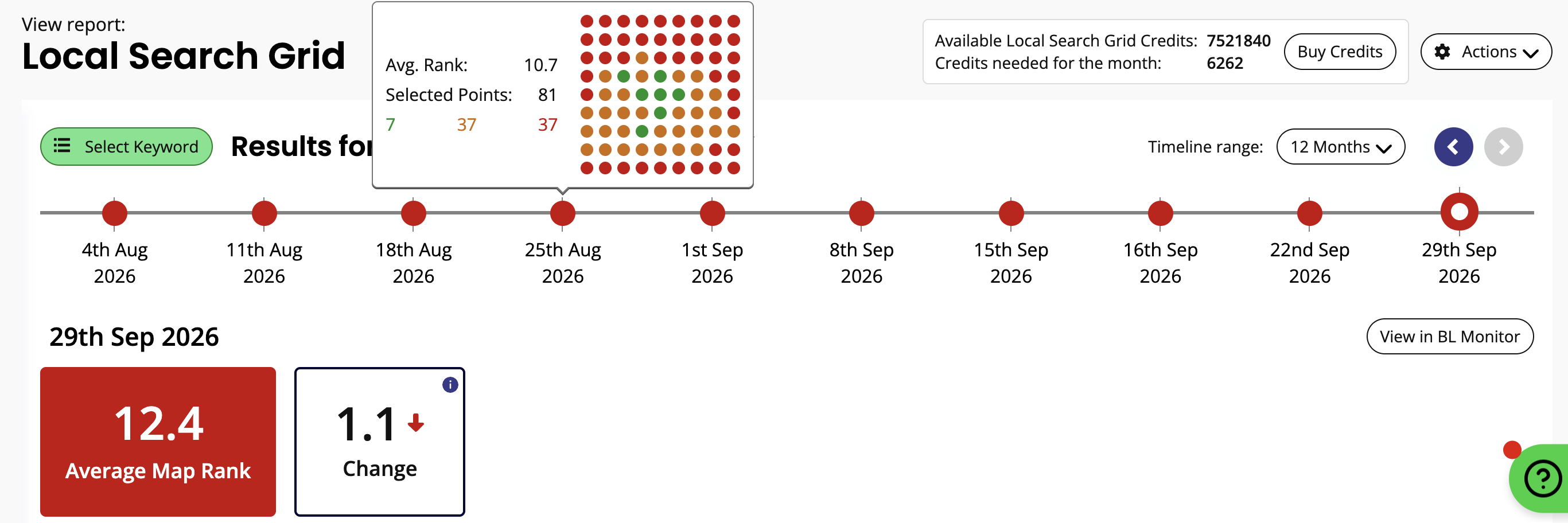 Local Search Grid timeline